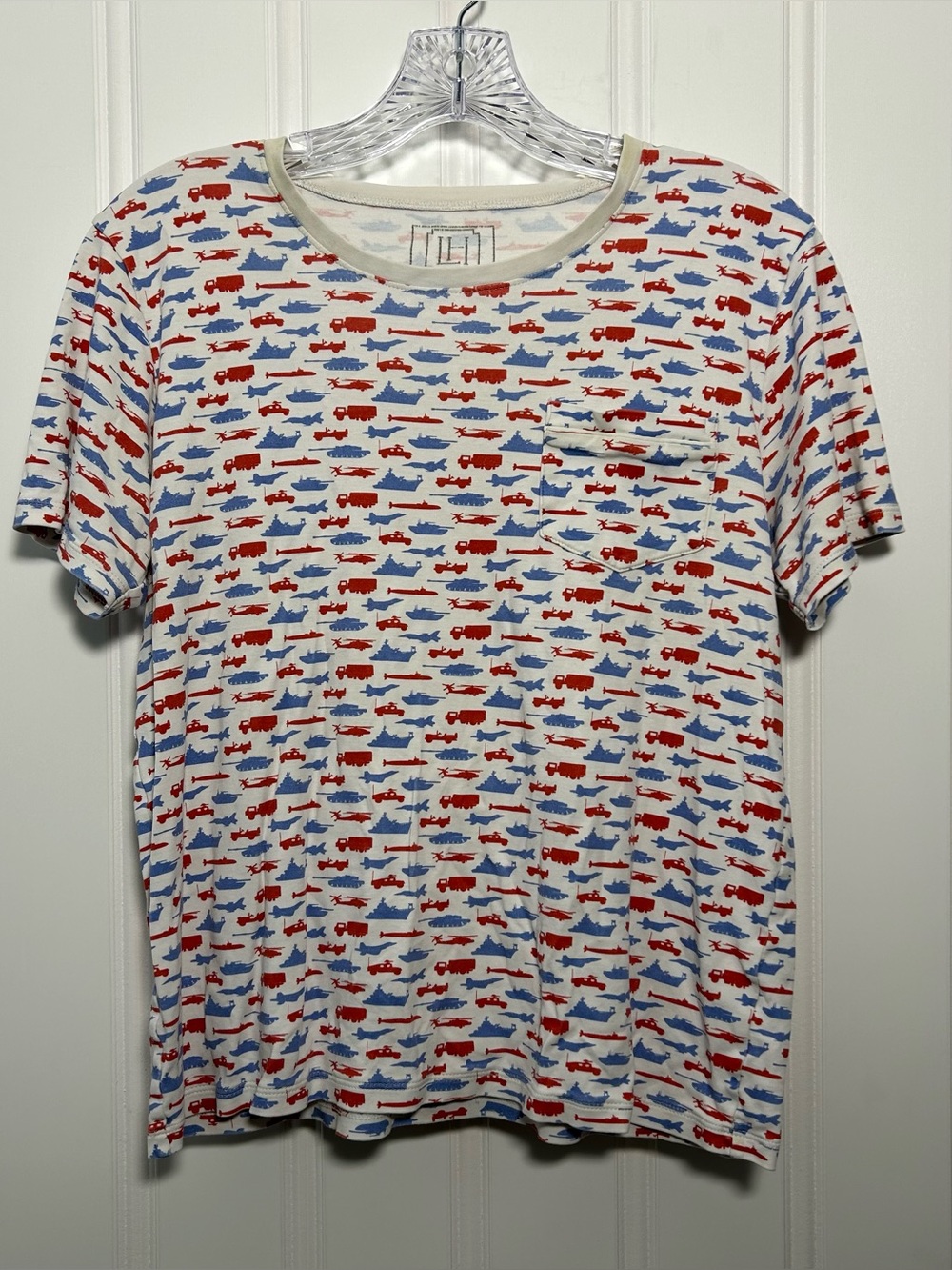 Lila & Hayes Airplane Military Print Pocket Tee Size 16